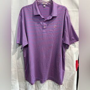 EUC Peter Millar short sleeve golf shirt in XL pink/blue